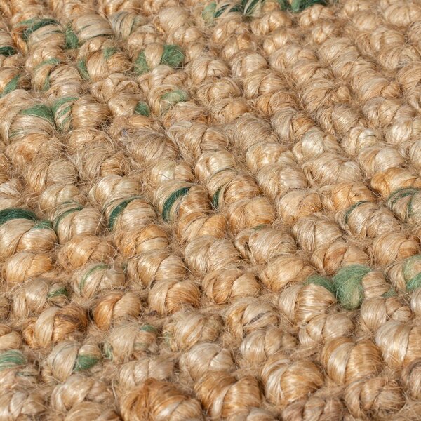 Passatoia verde/di colore naturale in iuta reversibile/tessuta a mano 60x230 cm Jute Boucle Green – Flair Rugs
