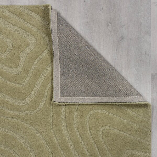 Passatoia in lana color kaki tessuto a mano 60x230 cm Mesmerise Sage - Flair Rugs
