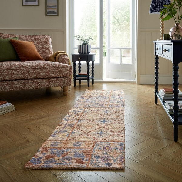 Passatoia di colore naturale in misto iuta tessuta a mano 60x230 cm Taylor Patchwork – Flair Rugs