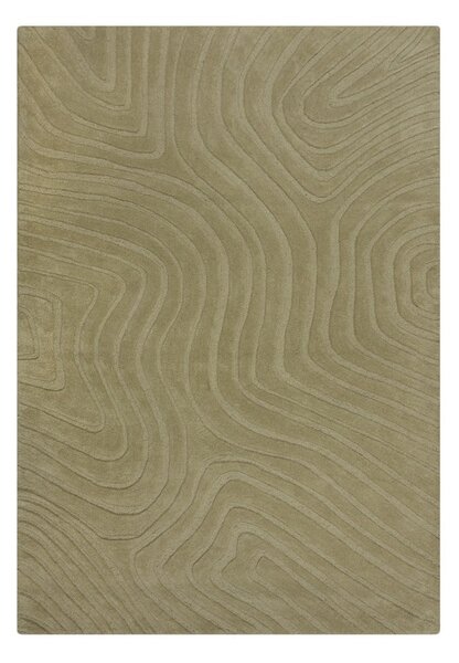 Tappeto in lana color kaki tessuto a mano 200x290 cm Mesmerise Sage - Flair Rugs