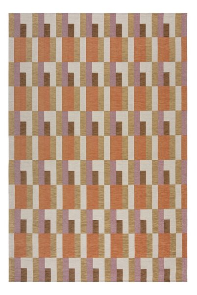 Tappeto in colore arancio-naturale 155x230 cm Riley Block Geo - Flair Rugs