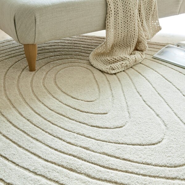 Tappeto beige in lana 160x230 cm Puddle Wool – Flair Rugs