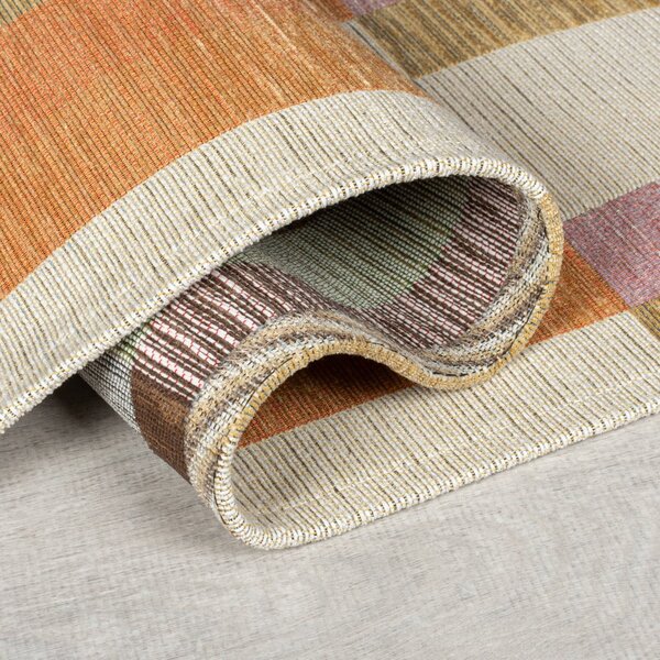 Tappeto in colore arancio-naturale 155x230 cm Riley Block Geo - Flair Rugs