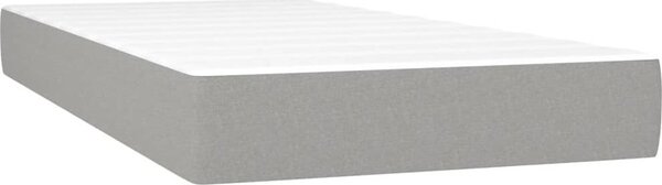 Materasso a molle insacchettate, supporto medio, tessuto grigio chiaro, dimensioni 100x190x20 cm