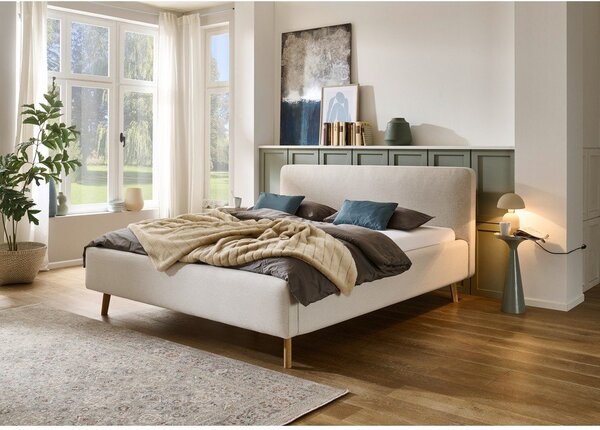 Letto matrimoniale imbottito color crema rete non inclusa 160x200 cm Mattis – Meise Möbel