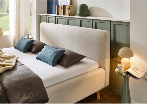 Letto matrimoniale imbottito color crema rete non inclusa 160x200 cm Mattis – Meise Möbel