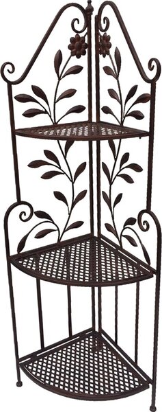 Scaffale angolare LEX con 3 ripiani 49 x 35 x 126 cm, marrone antico