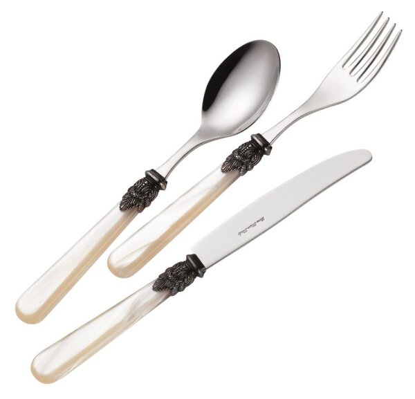 Servizio Set di Posate 24 pezzi in Acciaio Inox Eme Napoleon Perlato Arancio 79
