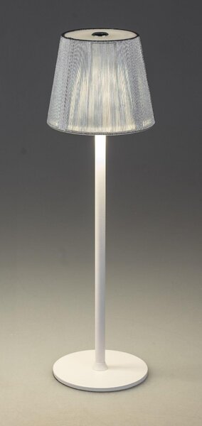 Lampada da tavolo a LED fili tondi h. 40cm con sensore di tocco in metallo bianco Formano WA