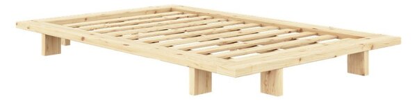 Letto singolo di colore naturale in pino massiccio con rete inclusa 120x200 cm Japan – Karup Design