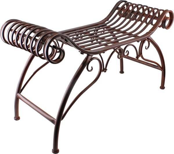 Panca in ferro LEX 89 x 35 x 54 cm, marrone antico