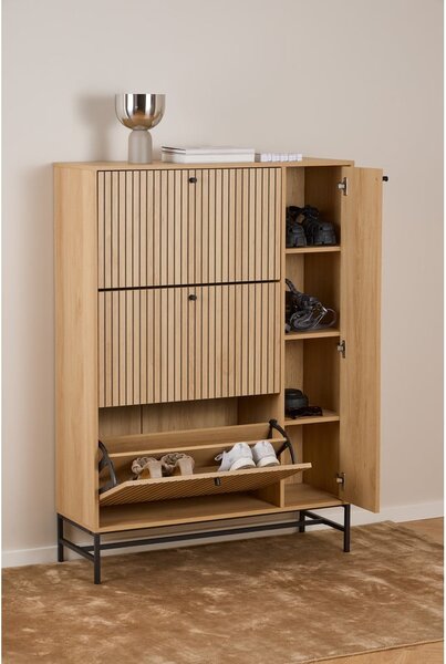 Scarpiera con ante in rovere colore naturale 99x140x35 cm Albany - Actona