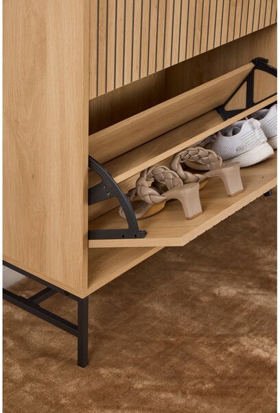Scarpiera con ante in rovere colore naturale 99x140x35 cm Albany - Actona