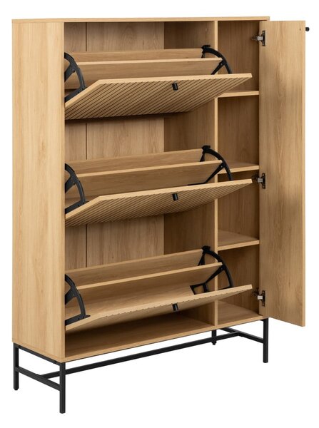 Scarpiera con ante in rovere colore naturale 99x140x35 cm Albany - Actona