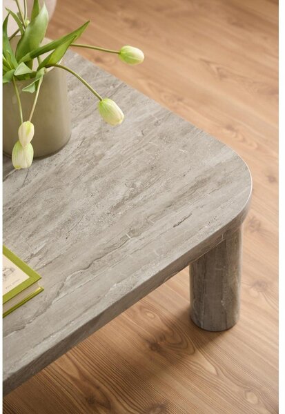 Tavolino grigio chiaro effetto marmo 75x100 cm Solano - Actona