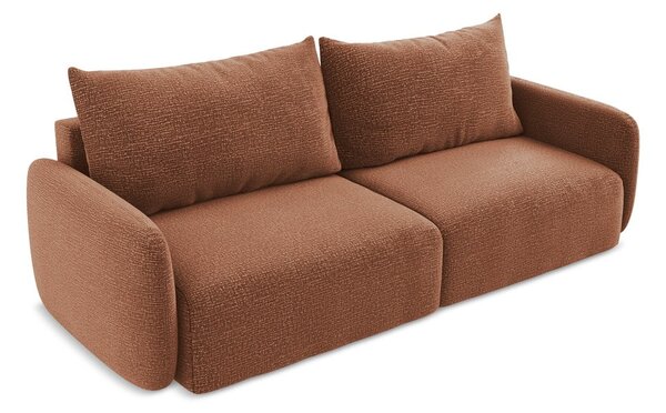 Divano color mattone allungabile/con contenitore 238 cm Kalena – Makamii