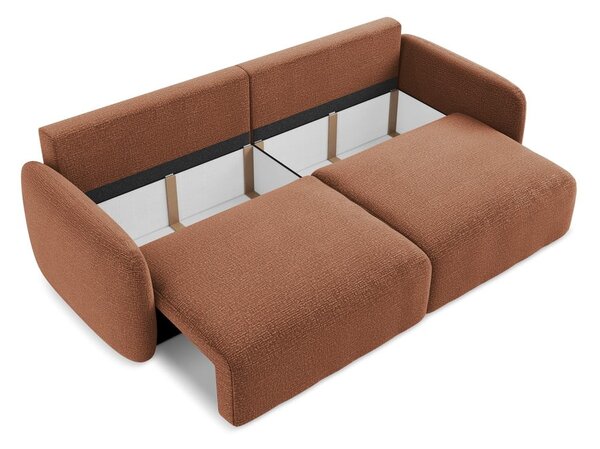 Divano color mattone allungabile/con contenitore 238 cm Kalena – Makamii