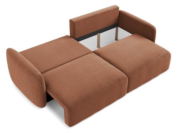 Divano color mattone allungabile/con contenitore 238 cm Kalena – Makamii