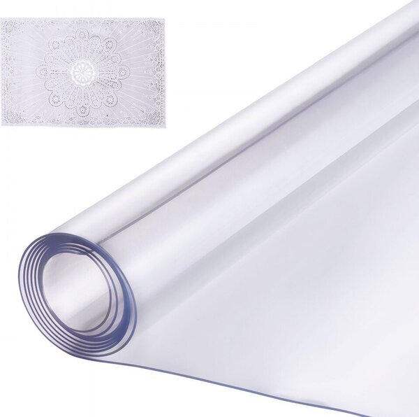 Tovaglia di protezione per tavoli in PVC 1372x1372 mm - protezione scrivania 2 mm - resistente e impermeabile - ideale per tavoli da pranzo e da lavoro