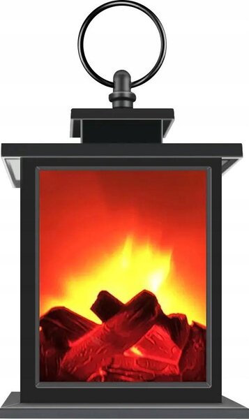 Lanterna da camino a LED con effetto fiamma, alimentata a batterie, 18x12 cm