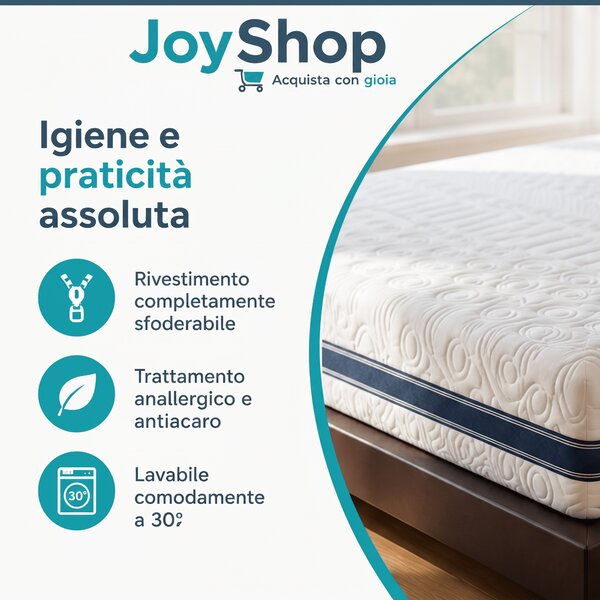 Materasso Memory Bugnato Traspirante – 5 cm, 27 cm, Alta Portanza | MEMORY KING 80x190 Singolo standard