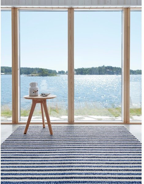 Tappeto da interno/esterno blu/color crema 70x120 cm Teo Denim – Pappelina