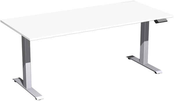 Tavolo elevatore elettrico regolabile in altezza, 1800x800x730-1230, bianco/argento