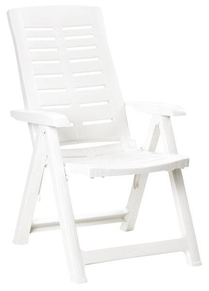 Poltrona sedia in resina da giardino con schienale reclinabile Yuma - White