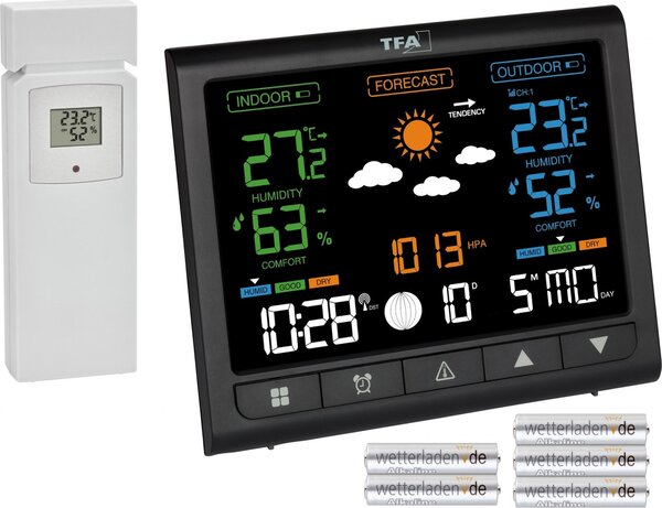 TFA 35.1171.01 Stazione meteorologica wireless Contrast VA Display a colori Previsioni meteo Pressione atmosferica Fasi lunari : con batterie
