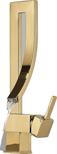 Rubinetto per lavabo, monocomando, girevole a 360 gradi, oro