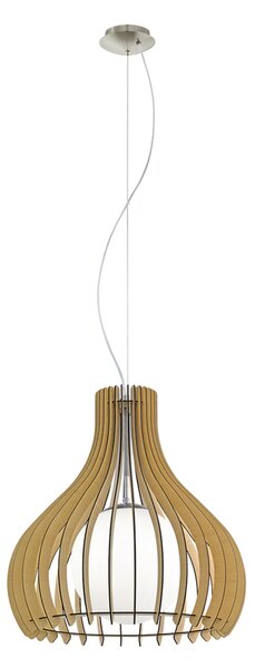 Lampadario Industrial Tindori 1 Luce Acciaio Grigio Opaco Diffusore Acero