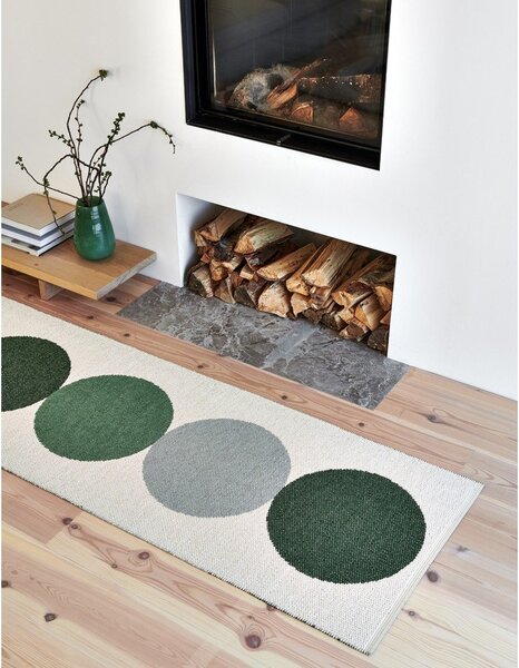 Passatoia da interno/esterno verde/color crema 70x280 cm Otto Herb – Pappelina