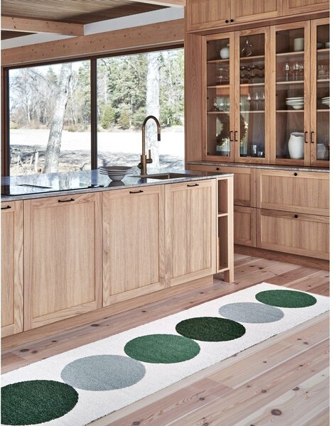 Passatoia da interno/esterno verde/color crema 70x280 cm Otto Herb – Pappelina