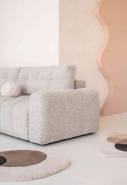 Divano angolare componibile beige allungabile/con contenitore (con penisola a sinistra) Lulu – Miuform