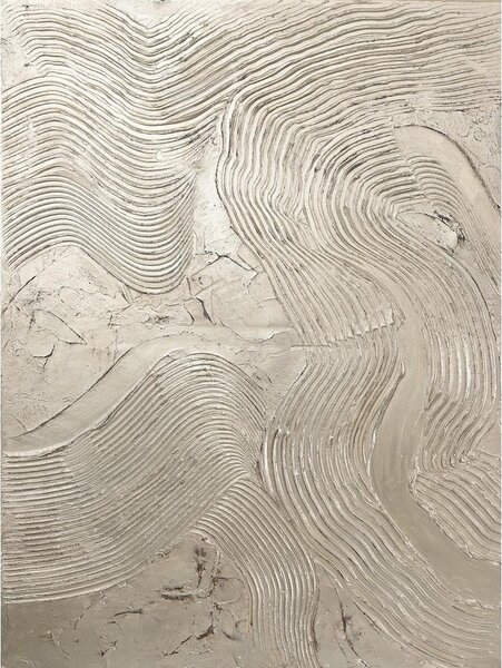 Quadro dipinto a mano 88x118 cm Metallic Silver - Malerifabrikken