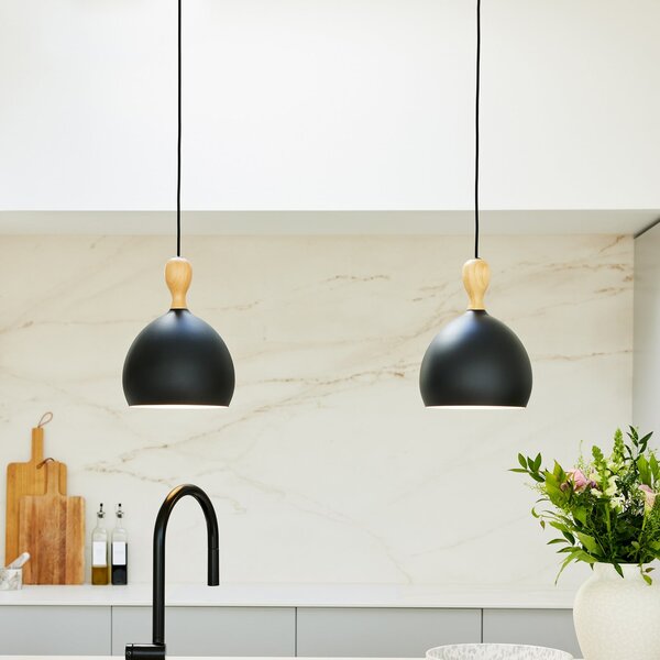 Lampada a sospensione Halo Design, Dueodde, dimmerabile, Nero, Soggiorno, Metallo, Scandinavo
