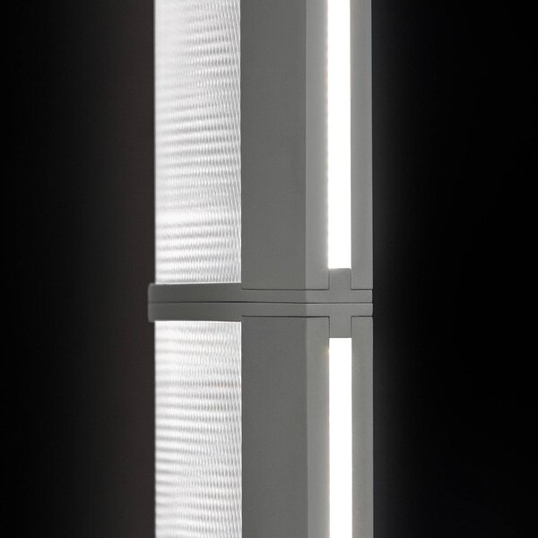 Slamp LED lampada da terra Modula lineare, plissettata, grigio chiaro