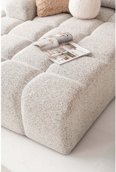 Divano angolare componibile beige allungabile/con contenitore (con penisola a sinistra) Lulu – Miuform