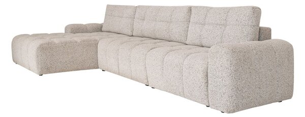 Divano angolare componibile beige allungabile/con contenitore (con penisola a sinistra) Lulu – Miuform