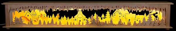 Base ad arco per candele/luce d'ambiente foresta Seiffen con cervo (80x12cm) di RATAGS Holzdesign