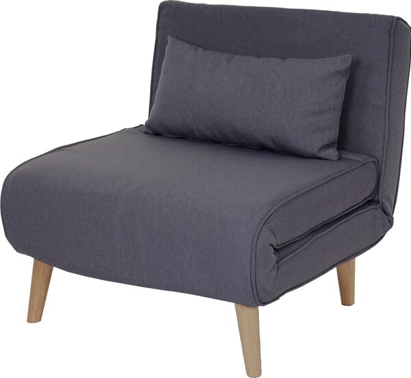 Divano letto HWC-D35, divano letto funzionale poltrona pieghevole poltrona reclinabile poltrona giovanile poltrona, tessuto/tessuto ~ grigio scuro