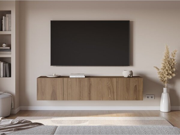 Mobile TV di colore naturale con effetto rovere 180x38x35 cm Daroca – Marckeric