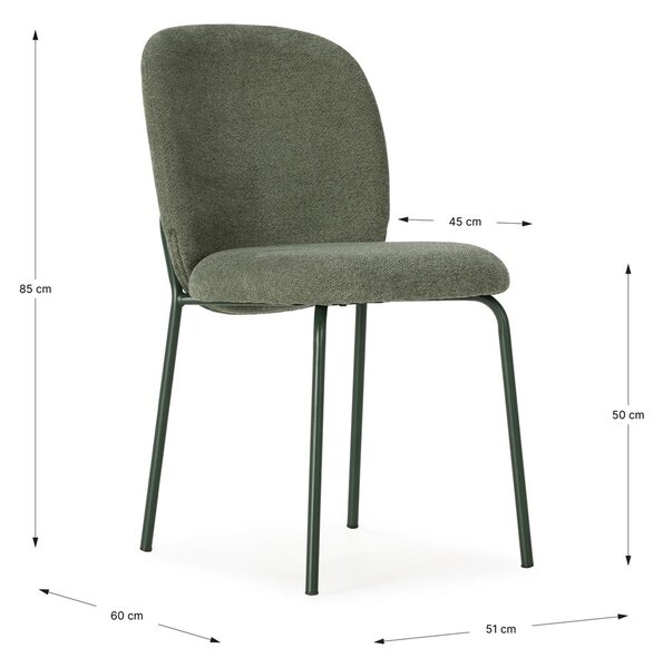 Sedie da pranzo in set verdi imbottite 4 pz Daia – Marckeric
