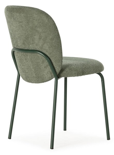 Sedie da pranzo in set verdi imbottite 4 pz Daia – Marckeric
