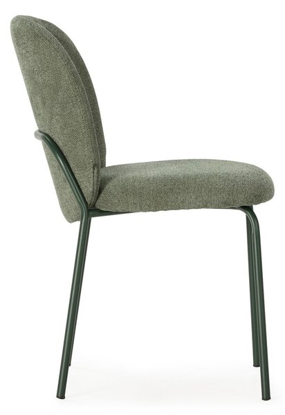 Sedie da pranzo in set verdi imbottite 4 pz Daia – Marckeric