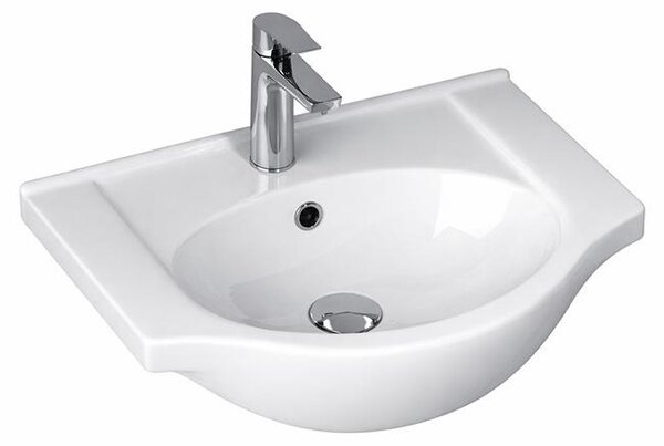 Lavabo in Vetroceramica Leziter V55 con ante, 55x42 cm