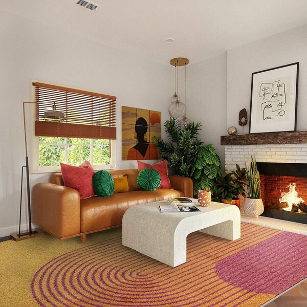 Tappeto giallo/arancione 120x170 cm Muse Orange Retro – Asiatic Carpets