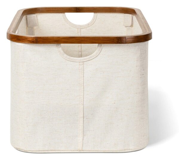 Cesta per il bucato color crema in tessuto pieghevole Bamboo/Linen – Bigso