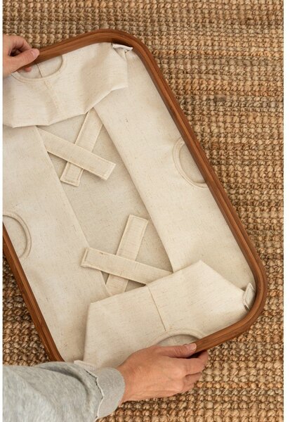 Cesta per il bucato color crema in tessuto pieghevole Bamboo/Linen – Bigso