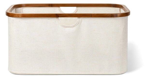 Cesta per il bucato color crema in tessuto pieghevole Bamboo/Linen – Bigso